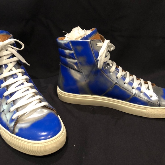BALLY MENS TRUE BLUE HENSEL HIGH-TOP LEATHER SNEAKERS Size 11